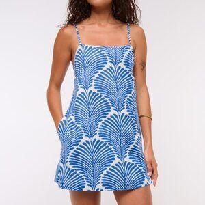 NEW ABERCROMBIE Linen-Blend Button Skort Size L Tall